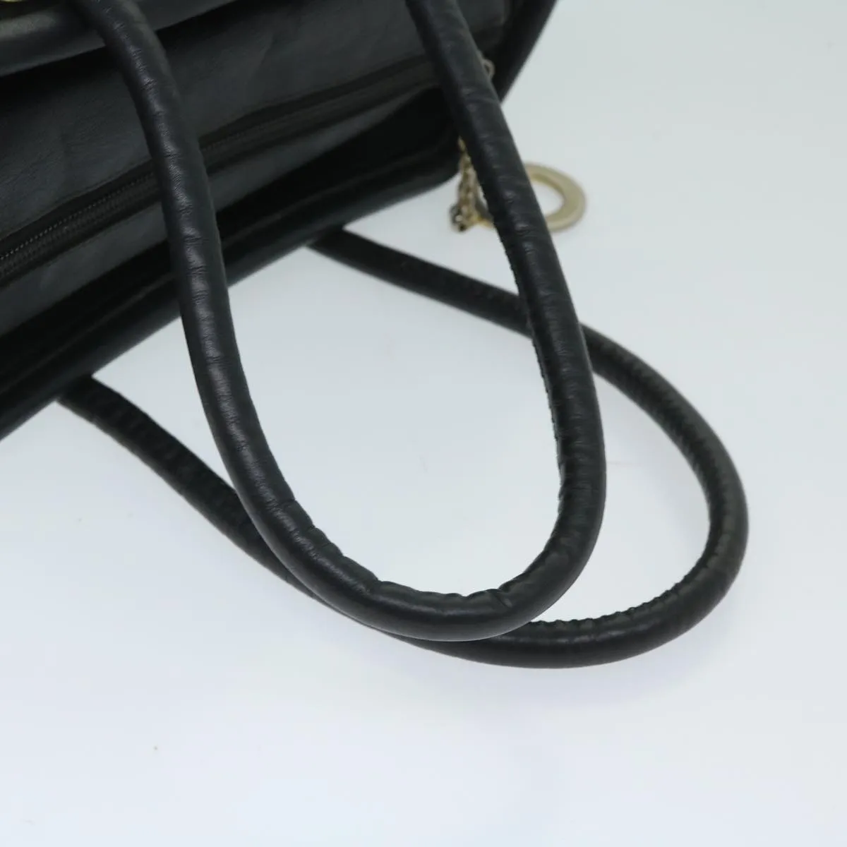 CELINE Hand Bag Nylon Black Auth bs12635