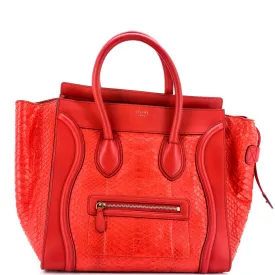 CELINE Luggage Bag Python and Leather Mini