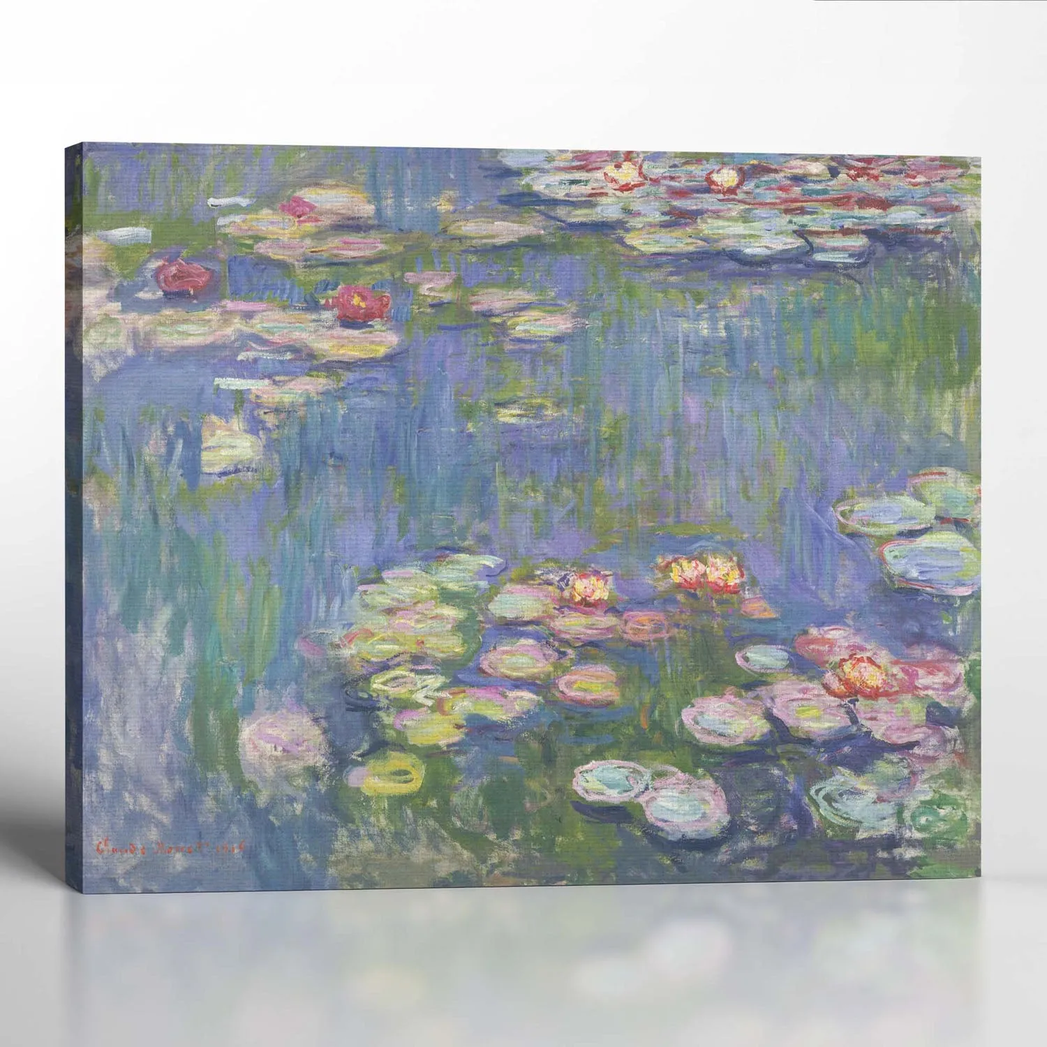 Lily Painting, Monet Wall Art, Water Lily Pond Canvas Print, Impressionist Wall Art, Lily Canvas Wall Art, Ready To Hang for Living Room Home Wall Decor, C2414