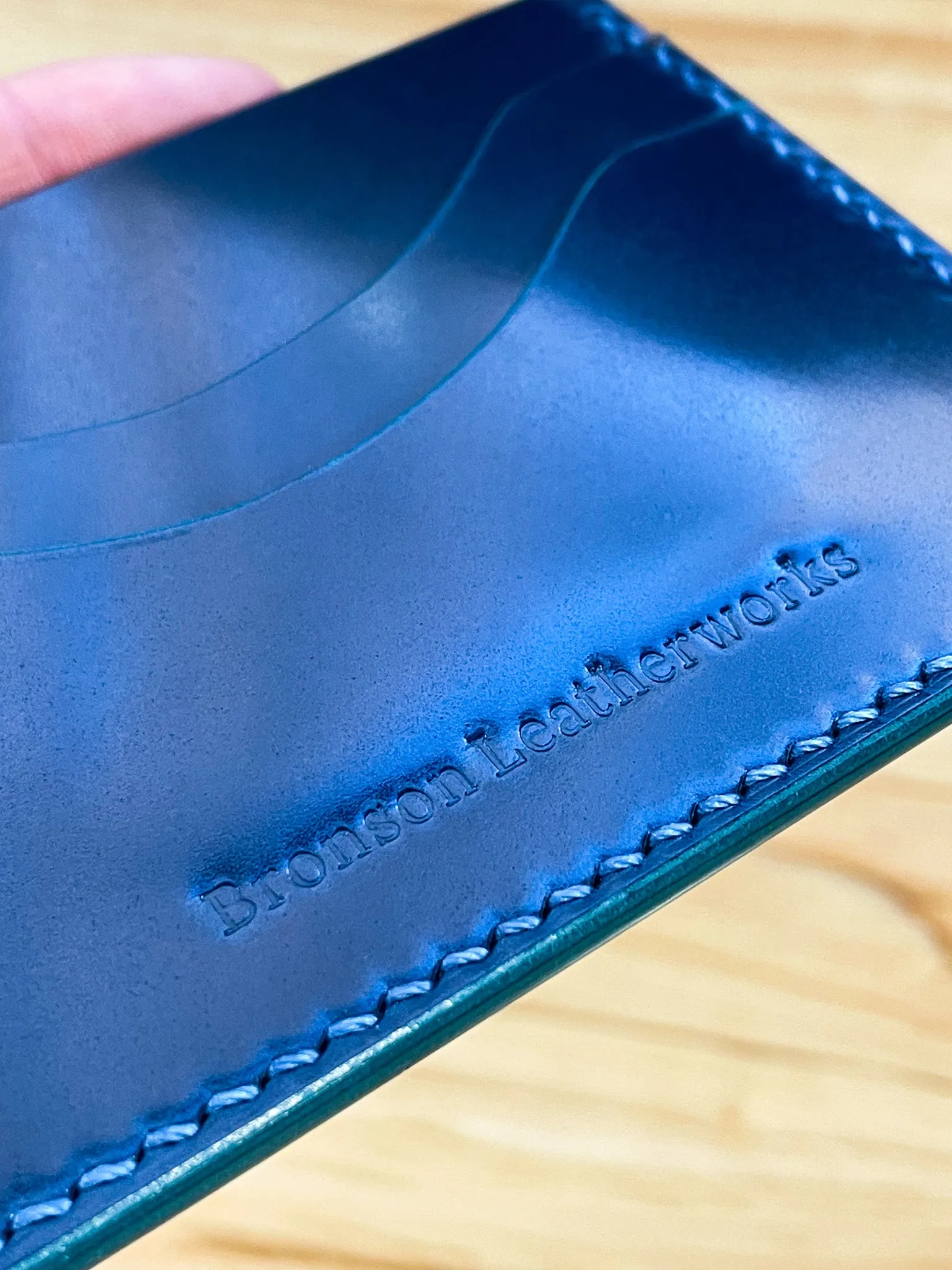 Shell Cordovan Blue Cardholder